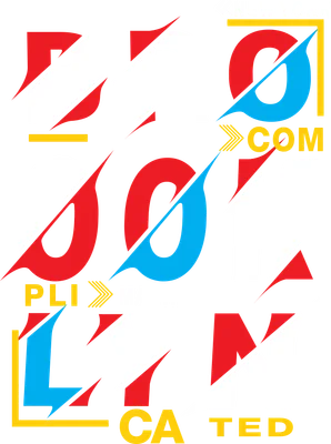 Thiết kế chữ Brooklyn New York với các màu đỏ, trắng, xanh dương và vàng trên nền xám.