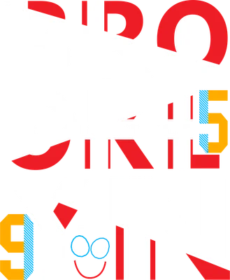 Thiết kế chữ Brooklyn Urban Style với các chữ cái cách điệu màu đỏ, trắng, vàng và xanh dương trên nền xám.