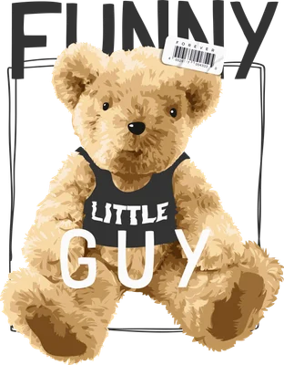 Gấu bông dễ thương mặc áo Little Guy phong cách hài hước