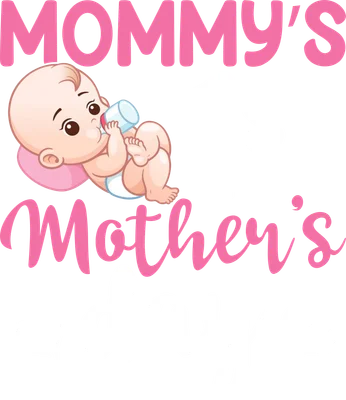 Thiết kế Mommy's 1st Mother's Day với hình minh họa em bé bú bình đáng yêu