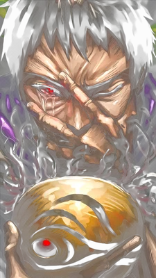 Hình ảnh Obito Uchiha khóc, một mắt đỏ rực Sharingan, tay che mặt, cầm mặt nạ.