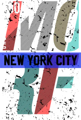 Thiết kế typography New York City với hiệu ứng grunge và họa tiết kẻ sọc hiện đại