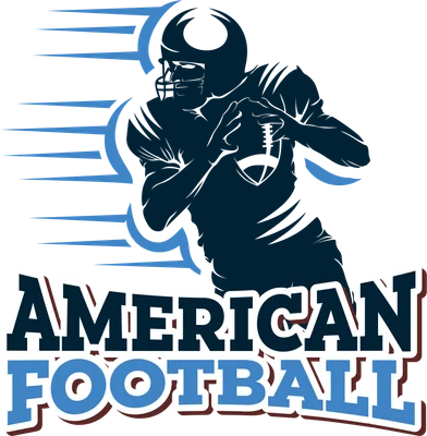 Hình ảnh vận động viên bóng bầu dục Mỹ đang ném bóng, với chữ 'AMERICAN FOOTBALL' bên dưới.