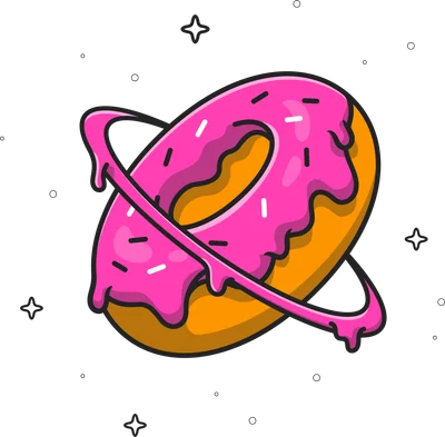 Bánh Donut Hành Tinh Ngộ Nghĩnh Màu Hồng