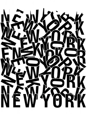 Thiết kế typography chữ New York lồng ghép phong cách hiện đại trên nền xám