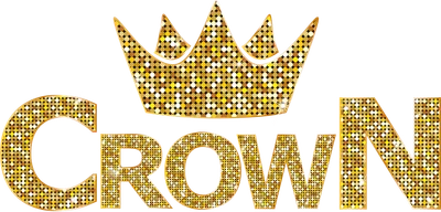 Chữ CROWN với vương miện vàng lấp lánh trên nền xám